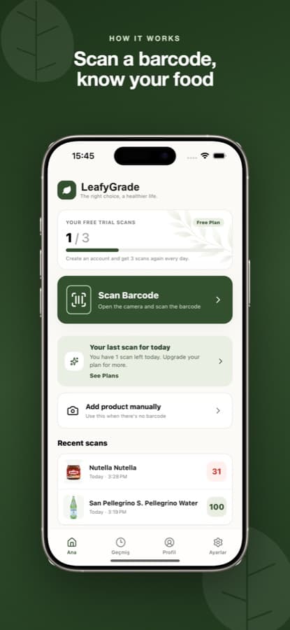 LeafyGrade: scan a barcode, know what you eat