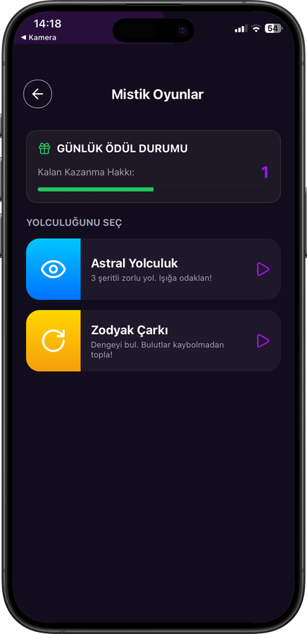 Mystiq mistik oyunlar ve günlük ödül